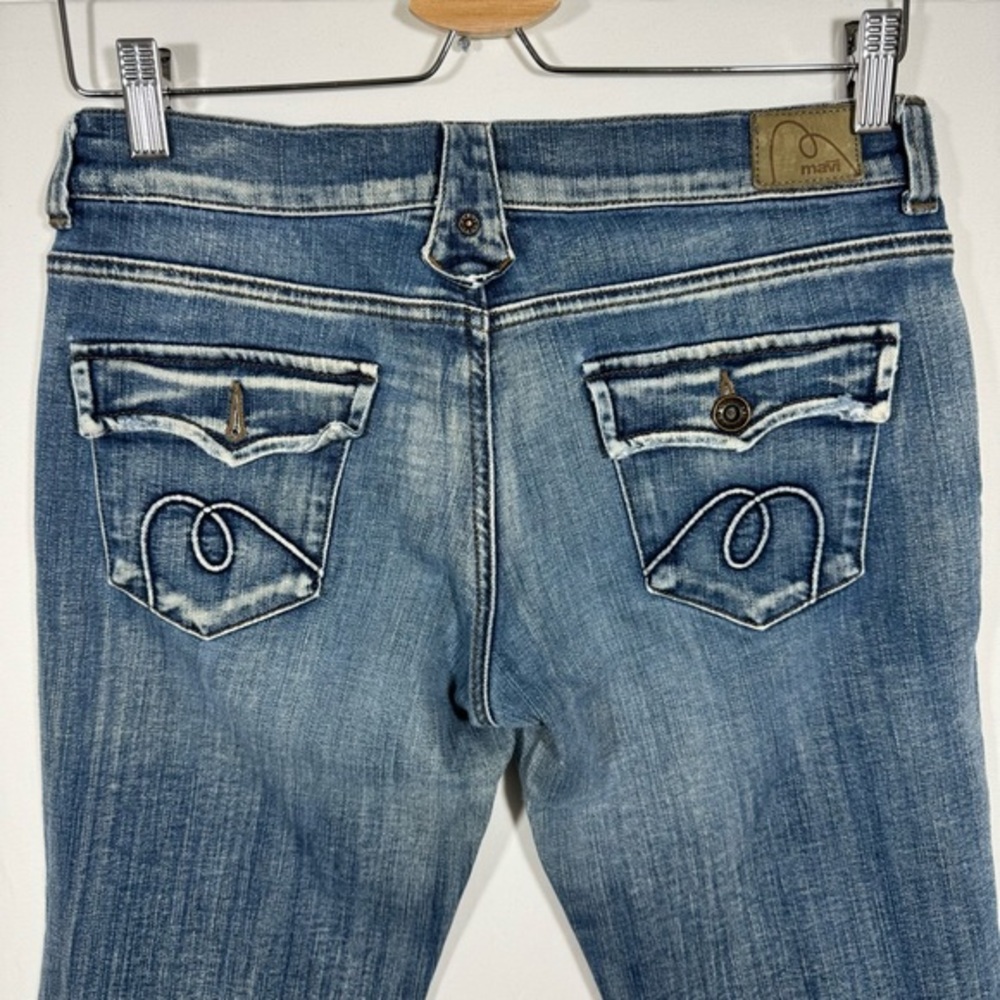 Mavi Mishka Jeans Women’s 29 Blue Low Rise Bootcut Y2K Flap Pocket Denim Casual - Picture 4 of 13